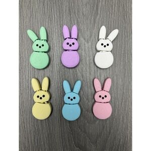 6 Pc - Easter Bunny Fridge Magnets Fidget Articulated 3D Printed Rabbit Pastel